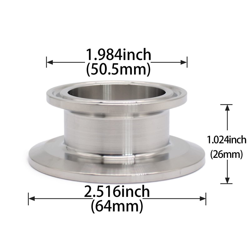 QMINOX 2 Inch × 1.5 Inch Sanitary Fitting End Cap