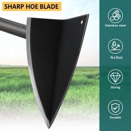 PoPoHoser Hoe Garden Tool, Triangle Hoe Gardening Weeding Tool, 72" Long Handle Heavy Duty Manual Weeder Gardening Hand Tools for Weeding, Digging, Loosening Soil