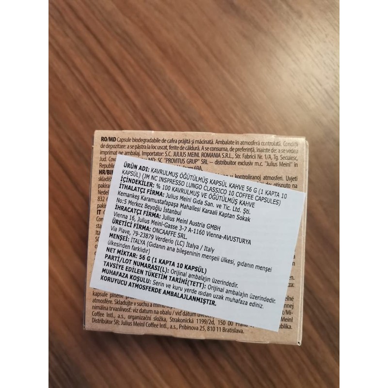 Julius Meinl: "Espresso Crema," Nespresso Compatible, 100% biodegradable, 10 Capsules