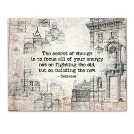 TJ Originals -The Secret of Change, Motivational Wall Decor, Inspirational Quotes Wall Art, Unframed 11x14 Print, Zen Wall Decor, Spiritual Decor, Quotes Wall Decor, Bohemian Decor, Kitchen Art