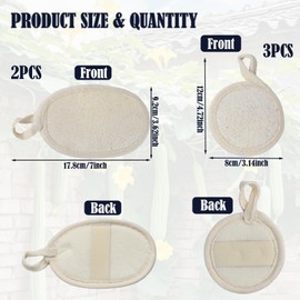 5 Stück Gesicht Peeling Luffa Schwamm Pads, 100% Natural Luffa Sponge, Natürliche Luffa Dusch Schwamm & Loofa-Pad Scrubber, Loofah Körperbürste Wäscher für Damen Herren Bad SPA