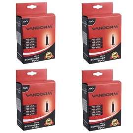 4 PACK Vandorm 700c x 32c - 45c Hybrid Bike Butyl Schrader Valve Inner Tubes