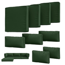 Tounosnt 9Pcs Outdoor Chair Cushions Covers Waterproof Anti-Fading for 5 Pack Patio Set Cushion Slipcovers, Outdoor Furniture Protector Cover Replacement(Cover Only)