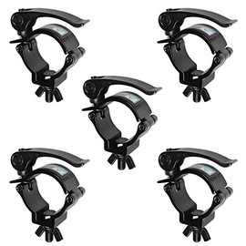 5 Pack 2 Inch DJ Stage Lighting Clamps Truss Clamp Heavy Duty 220 Lbs for Moving Head Light Par Light Spotlight Fit 48-51mm OD Tubing/Pipe, Quick Release, Quick Lock, Threaded Bolt: 10mm