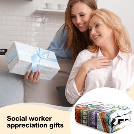 EQNWI Social Worker Appreciation Gifts, Social Worker Gifts for Women, Gift for School Social Workers Throw Blanket 50"x60" Social Work Month Gifts