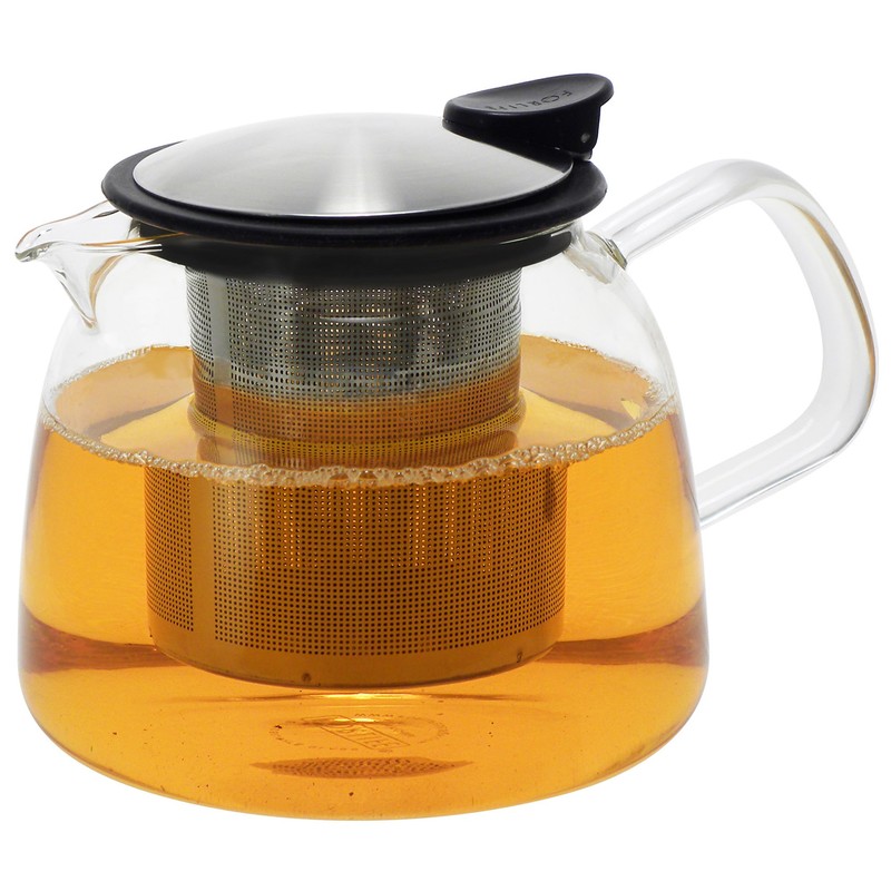 Forlife Bell Glass Teapot with Basket Infuser, 24-Ounce/730ml, Lime