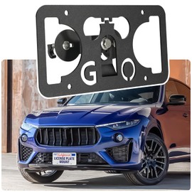 No Drill License Plate Holder Compatible with Maserati Levante 2017-2023 Front Grille License Plate Mount Bumper Bracket Holder Car Tag Frame Anti-Theft Adapter Accessories