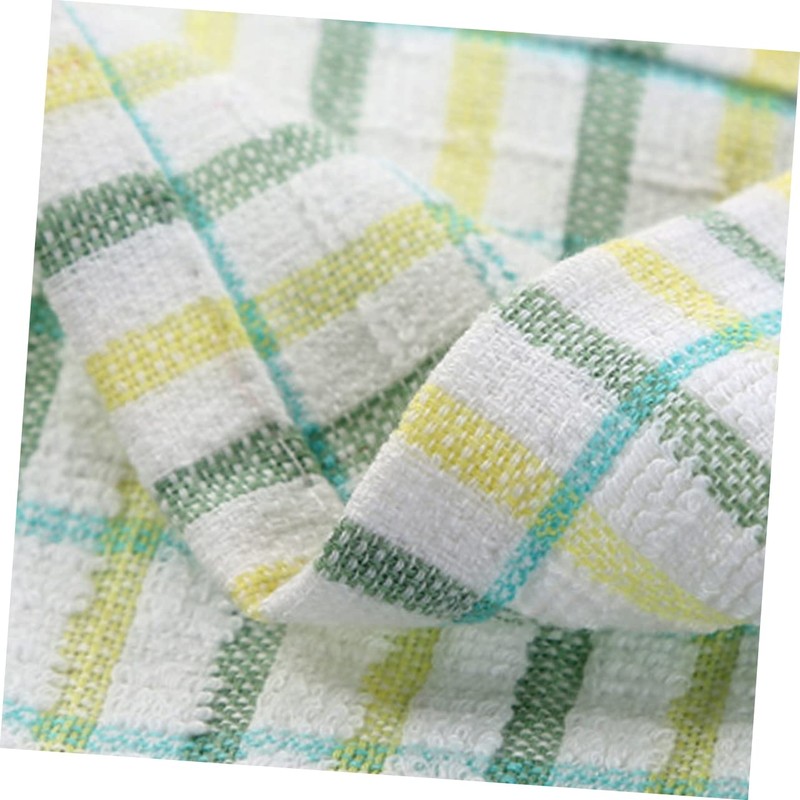 OHPHCALL Cotton Yarn Rag Lint-Plaid Kitchen Towel Non-Stick Absorbent Tea