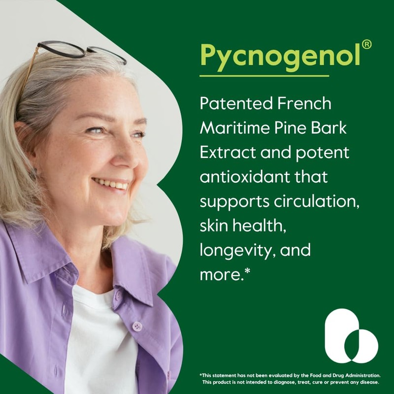 BESTVITE Pycnogenol 100mg (120 Capsules) (60x2) - French Maritime Pine