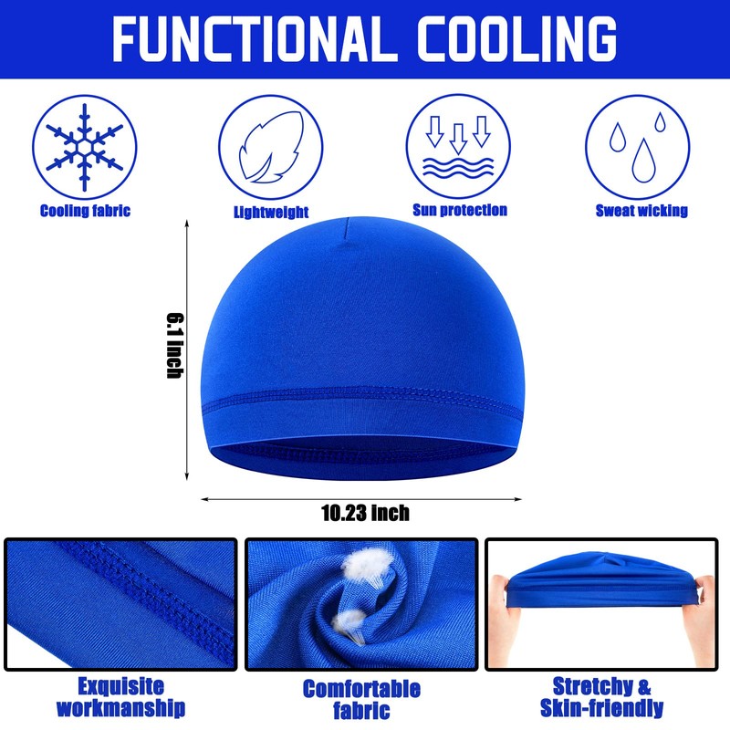 Haysandy 6 Pcs Cooling Skull Cap Motorcycle Helmet Liner Men