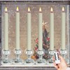 DRomance Christmas Flameless Window Taper Candles with 10-Key Remote and