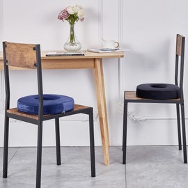 VECELO Round Seat Cushion, Set of 2, Donut Cushion, Seat Cushion, Memory Foam Cushion, Perforated Cushion, For Desk Work, Work at Home, Back Pain, Postpartum, Hemorrhoids, Office, Seat, Car, Enza,