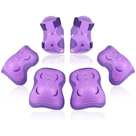 BOSONER Knee Pads Children's Inline Skates Knee and Elbow Pads Knee Pads Skateboard Roller Skates (Purple #New, M (9-15 Years))