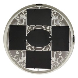 MKUN 2Pack of 4x6 Wall Photo Collage Frames - Round Circular Circle Wall Hanging Picture Collage Frame with Leaf Decoration, 5- Opening (White)