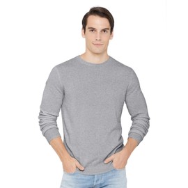 State Cashmere Men's Essential Crewneck Sweater 100% Pure Cashmere Classic Long Sleeve Pullover (Pale Charcoal, Small)