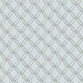 CONCORD WALLCOVERINGS ™ Sample for Display Purpose only Geometric Textured Wallpaper Featuring Petals, Mint Silver, 7 in x 10 in; FT221223