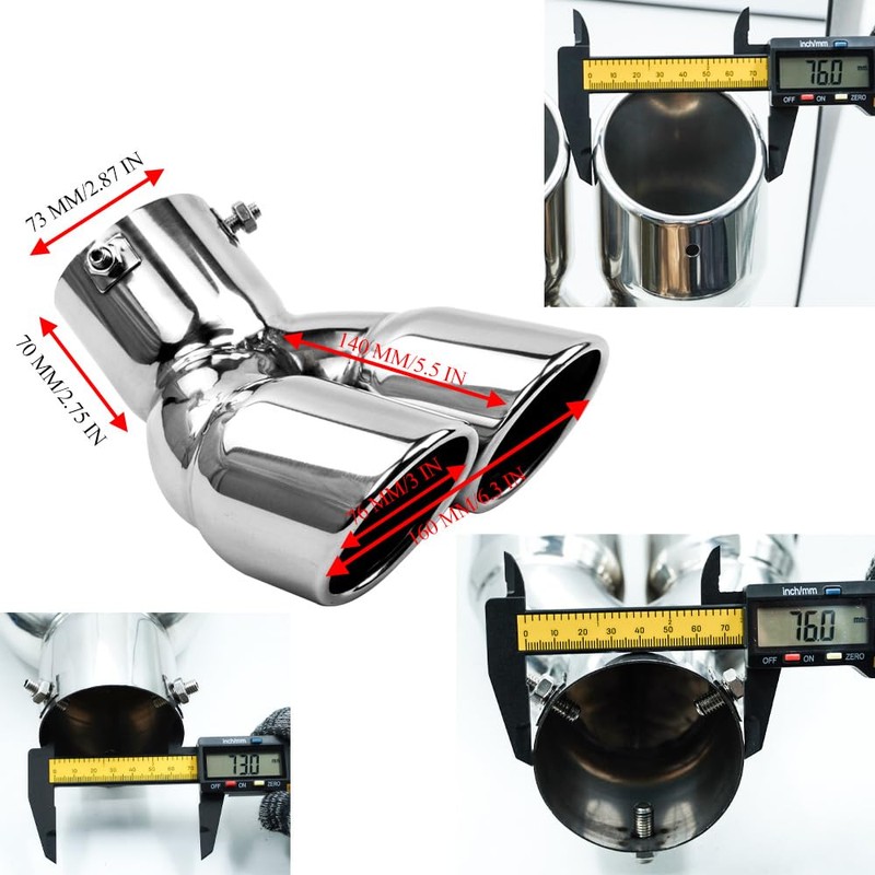 FAIZJUNBEN 3 inch exhaust tip, universal stainless steel exhaust tailpipe