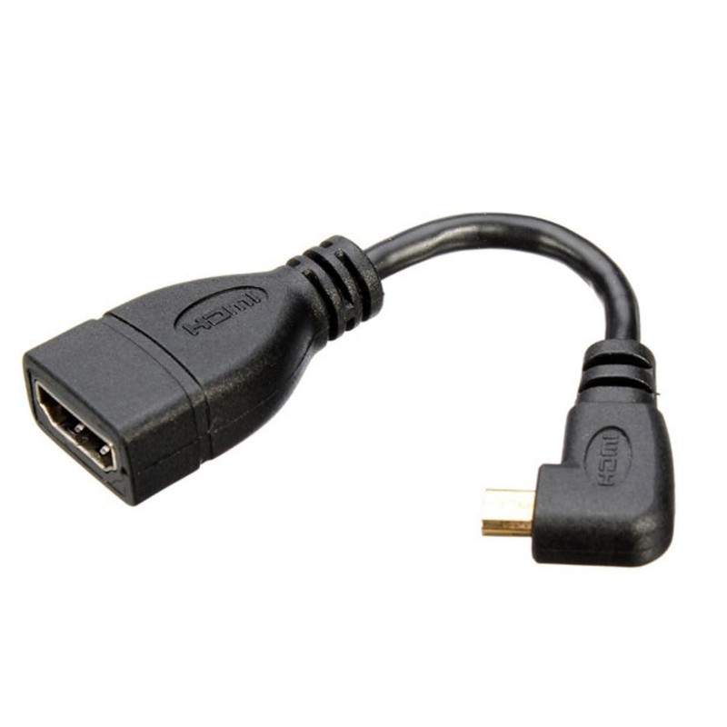 Chenyang Adaptador Micro HDMI macho a HDMI hembra en ángulo