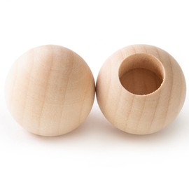 Pinehurst Crafts Wood Dowel Rod End Caps, 1-1/4 Inch Diameter with 5/8-Inch Hole, Pack of 10