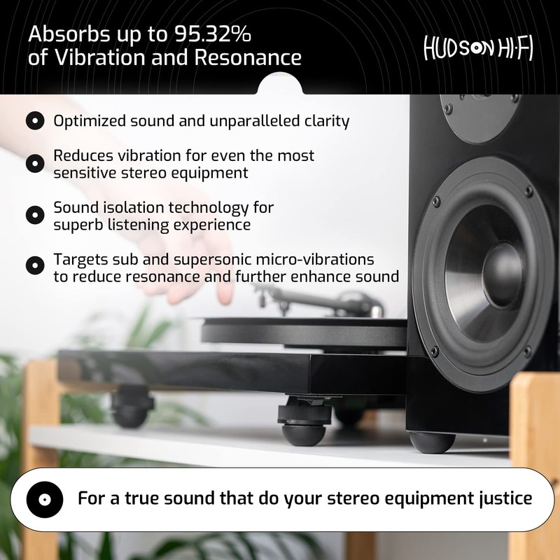 Silicone Speaker Isolation Feet (4-Pack, 1") – Non-Skid Adhesive Pads