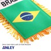 Anley 4 X 6 Inch Brazil Fringy Window Hanging Flag
