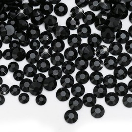 15000 Pcs Black AB Rhinestones Flatback Bulk, SS20/5mm Non-Hotfix Crystal Round Jelly Rhinestones for Crafts Makeup Nails Face Tumblers Clothes Shoes Handmade Decoration