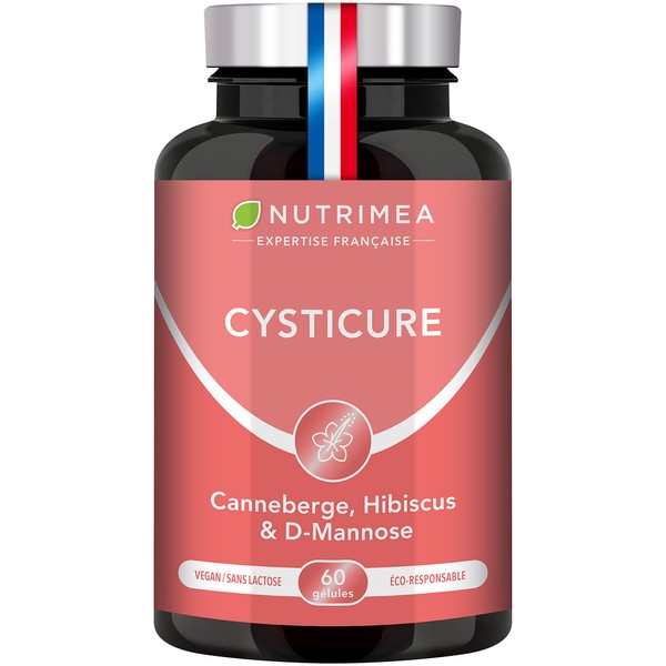 Cysticure – Urinary Discomfort & Intimate Flora Protection – Effective Synergy with Cranberry, Hibiscus & D-Mannose – 60 Vegan Capsules – Nutrimea – Made in France
