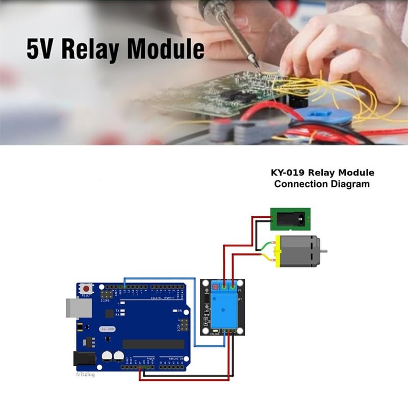 GERUI 7 pieces relay 5V KY-019 1-channel relay module board