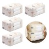 5 Cajas Almacenamiento De Tela Plegables Con Tapas Multiuso