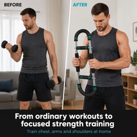40KG Power Twister Bar for Home Workouts – U-Shape Arm, Chest & Grip Strength Trainer with Foam Handles