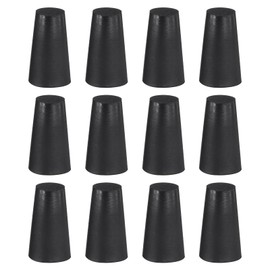 uxcell 12 Pcs Silicone Rubber Tapered Plug, 10mm to 15mm High-Temperature Solid Rubber Stoppers Silicone Plugs for Hole Plugs, Spraying, Coating, Painting Protection, Black, 25mm
