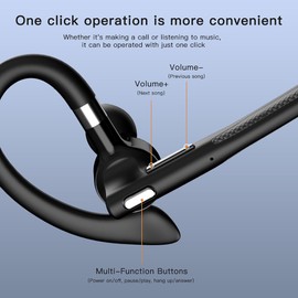 HAPPYAUDIO Hanging Ear Bluetooth 5.4 ENC Dual Mic Noise Canceling Headphones Incoming Call 500Ah Battery IPX6 Waterproof Can be Used for Bluetooth Connection to Various Electronic Devices