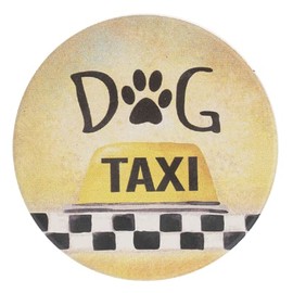 Ganz Dog Taxi Car Coaster, 3-inch Diameter, Dolomite
