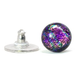 Supernova Earrings - USA-Made Nickel Free Dichroic Glass Earrings (RP02 - Lilac)