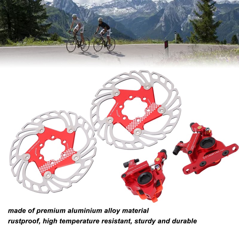 4pcs Disc Brake Kit Aluminium Alloy Disc Brake Calipers Rotor