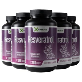 Kukamonga | Kit 5 Frascos Resveratrol 100% Natural | 180 Cápsulas de 500 mg | Antioxidante Natural con Alto Contenido de Polifenoles | Apoyo a Energía