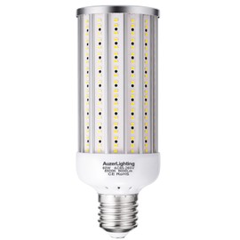 AuzerLighting 60W LED Corn Light Bulb, Large Mogul E39 Base, 6000-Lumen, 6500K Daylight Cool White,LED Bulb for Factory Warehouse Barn Garage Shopping Mall Supermarket Large Area AC85V-265V