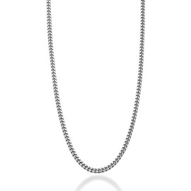 Miabella Italian Heavy 925 Sterling Silver Thick 3.2mm, 5mm, 7mm Curb Cuban Link Chain Necklace for Men Made in Italy (3.2mm, Length 20 Inches)