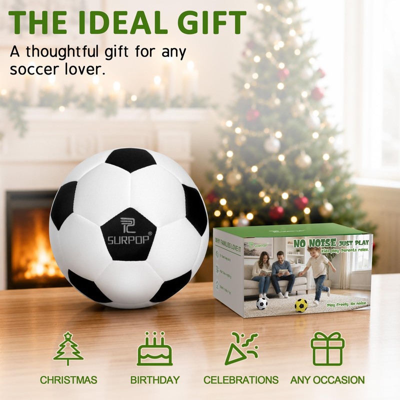 Surpop Silent Indoor Soccer Ball Size 5 for Kids, Quiet