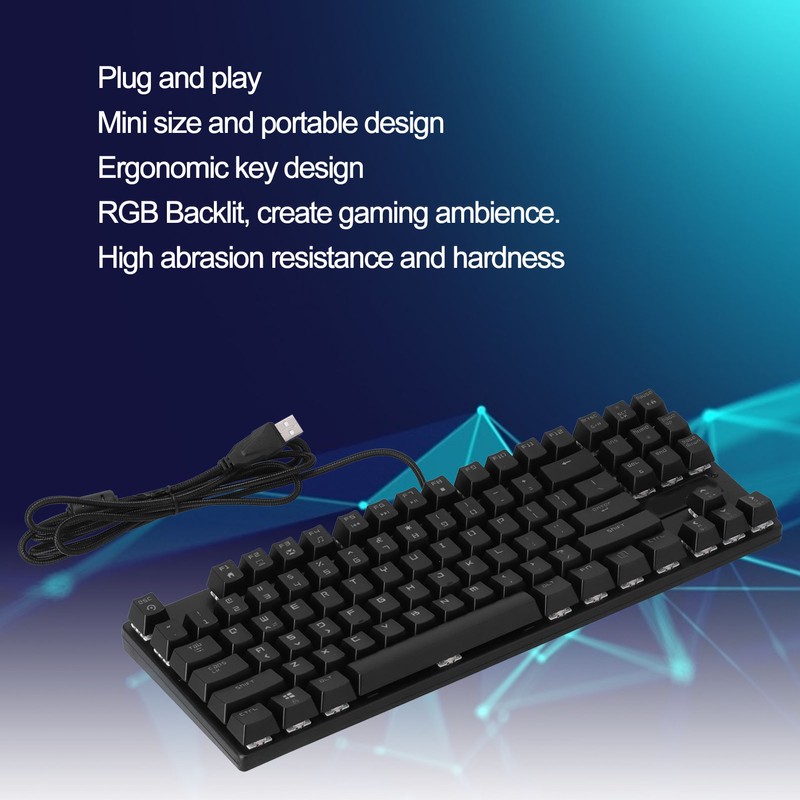 MAGIC REFINER Gaming Keyboard 87 Keys Portable Durable RGB Backlit