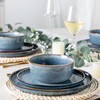 AmorArc Ceramic Dinnerware Sets for 4,Round Reactive Glaze Stoneware Plates