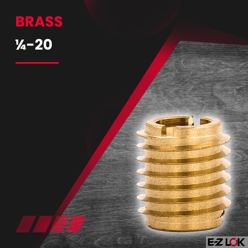 E-Z LOK Knife Threaded Insert for Hard-Wood, Brass Thread Inserts