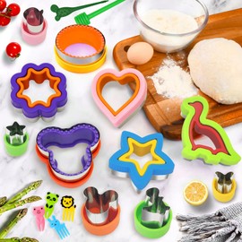 33 Pack Sandwich Cutter and Sealer Set, Sandwich Shapes Cutters for Kids and DIY Cookie Stamps Mold Vegetable Fruit Cutters Shapes for Kids