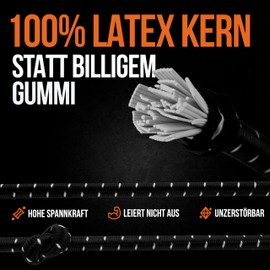 CLIFFORD Tensioning Rubber with Carabiner - 30 cm to 140 cm I Robust Tie Down Straps with Hooks I Tensioning Elastic Strap with Hooks for Car Boot Bicycle Awning I Expander with Carabiner I Rubber