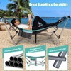 GLOBALWAY Portable Folding Hammock w/Side Pocket, Lounge Camping Bed w/Metal