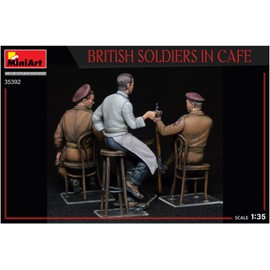 Mini Art 550035392 MiniArt 35392 1:35 Figure British Soldiers in Café (3) Faithful Replica Model Building Plastic Kit Crafts Hobby Gluing Model Kit Assemble Unpainted Medium