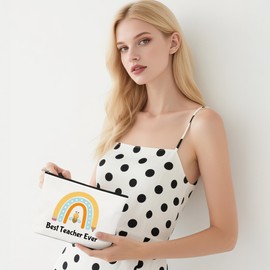 Teacher Appreciation Gifts - End of Year Teacher Gifts Travel Makeup Bag Cosmetic Bag Makeup Pouch Back to School Thank You Christmas Birthday Valentines Day Teachers Day Gift for Teachers Women