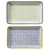 Bloomingville Carla Lapis Retro Small Serving Plates Square Vintage Rectangular