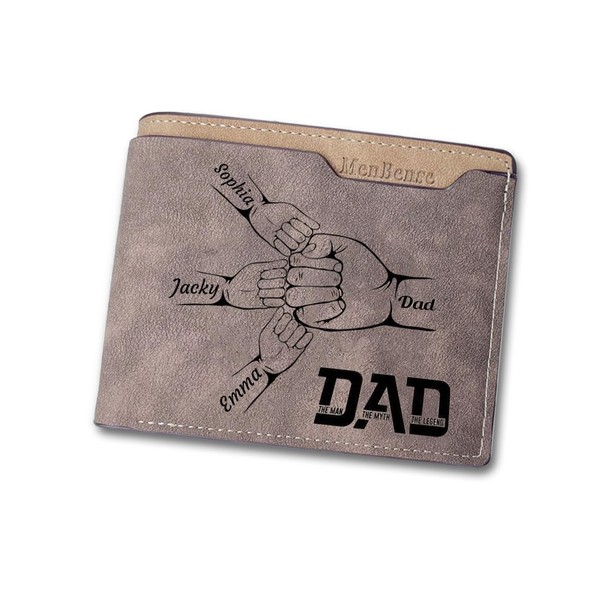 Personalized Vintage Faux Leather Bifold Wallet with Custom Engraved Photo