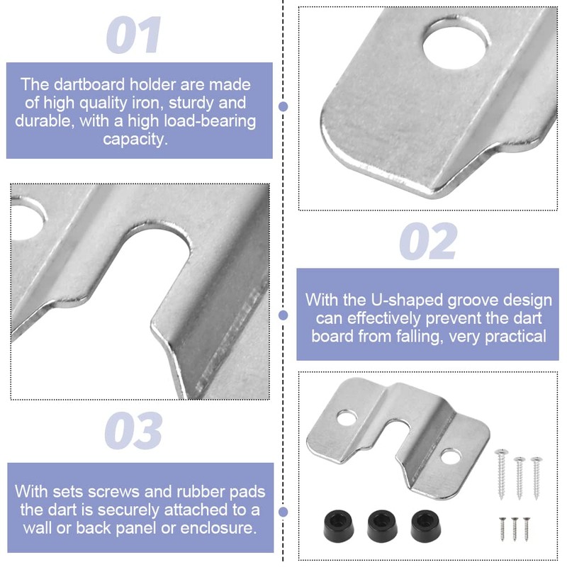 DIKEBAO 5 Pack Dartboard Bracket Dart Board Hanging Kit Dartboard